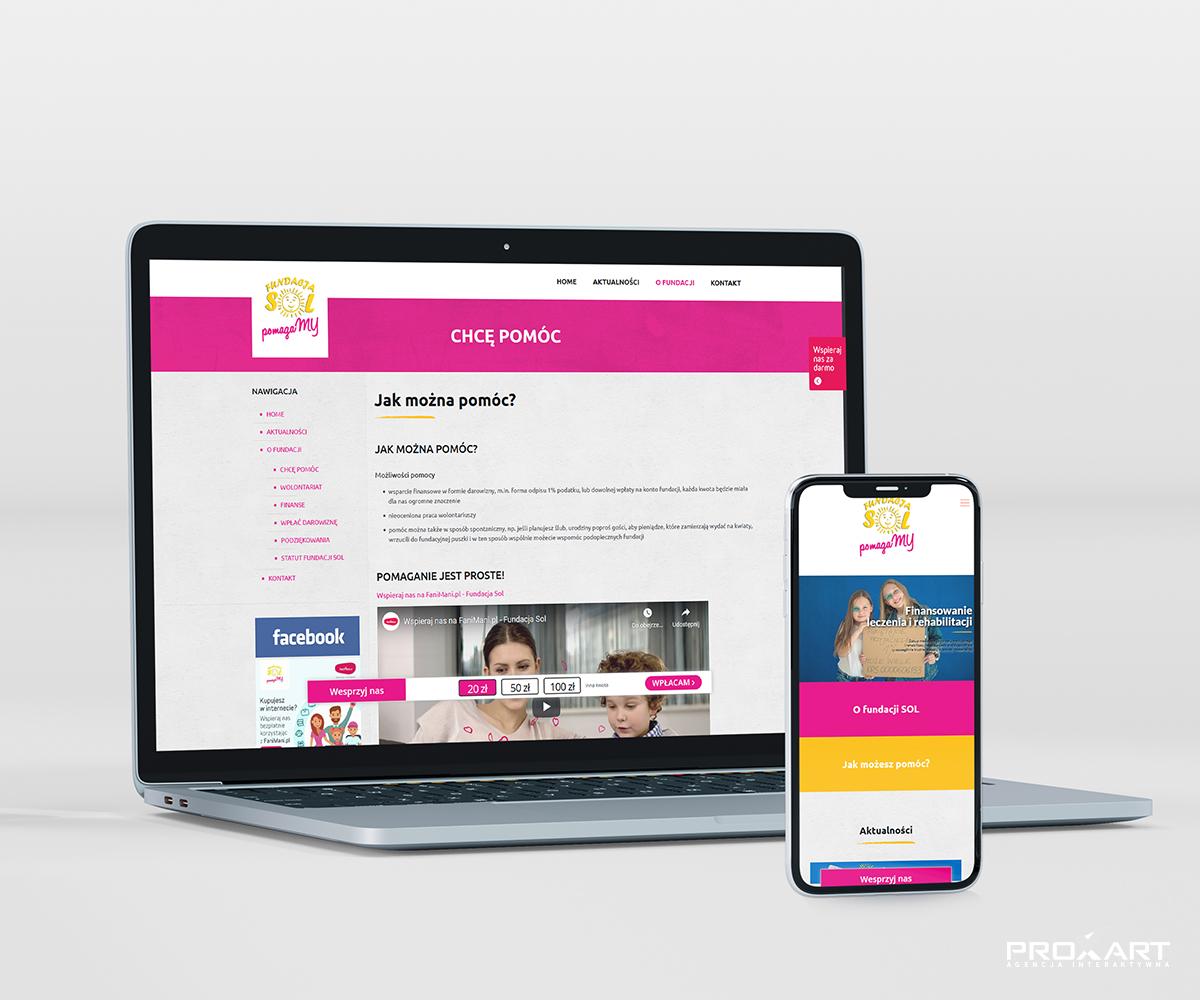 Strona internetowa Fundacji Sol