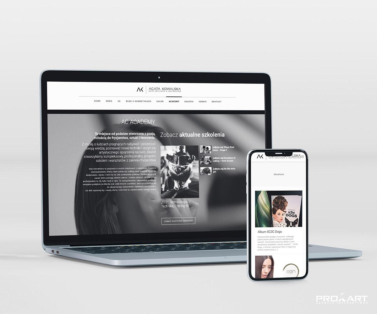 Strona internetowa pracowni Agaty Kowalskiej